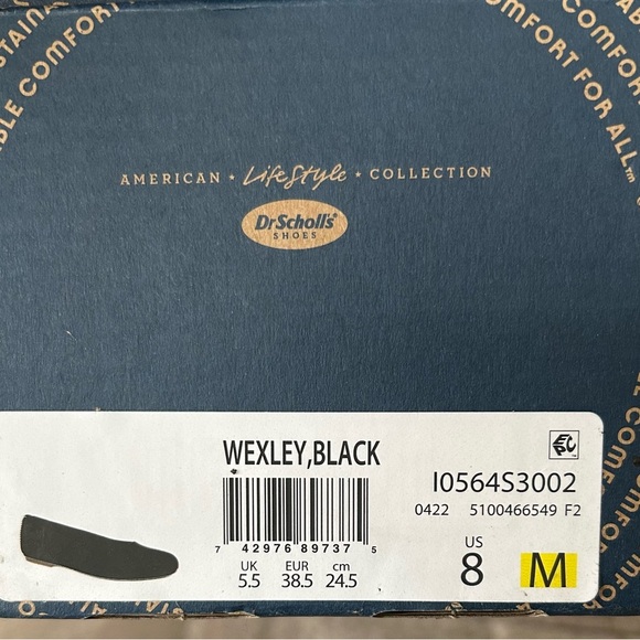 Dr Scholls We let, Black Ballet Flats Size 8M - Picture 7 of 8